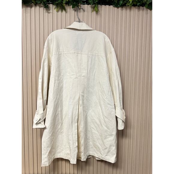 Something Navy Oversized Trench Coat - Ivory Size S - Picture 10 of 12